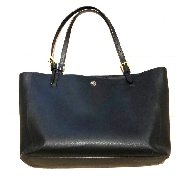 Tory Burch Handbags - ❤️ Tory Burch Emerson Saffiano Leather Buckle Tote Black